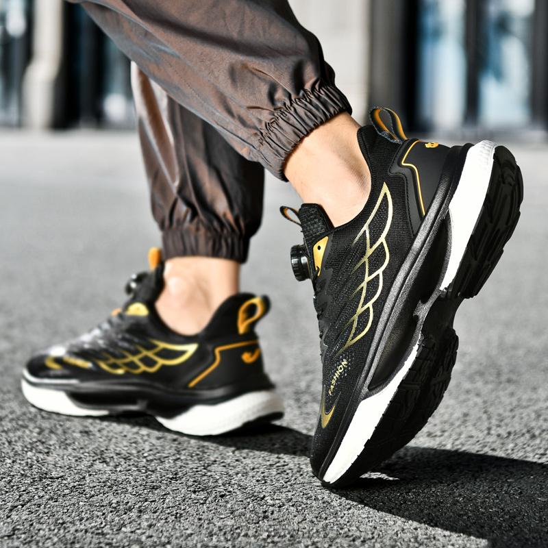 White Men Casual Mesh Sneakers New Autumn Student Running Shoes Twist Buckle Non-slip Breathable Outdoor Soft Sport Shoe