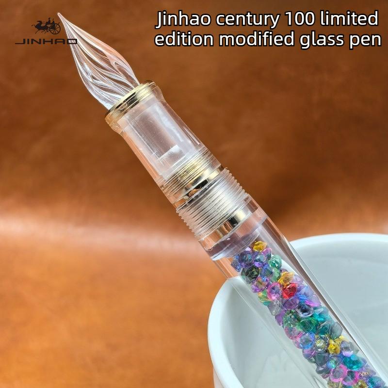 JINHAO 100 Glass Dip Pen 2026 Handcrafted Limited Edition Finely Grounded Smooth Writing Office School Art Supplies Stationery