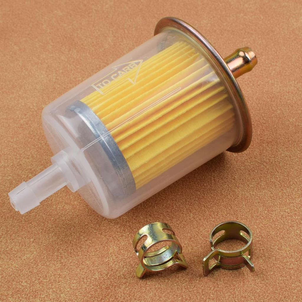 5Pcs 5/16” Universal Fuel Filters With 10Pcs 8Mm Hose Clamps Gas Inline Fuel Filters For Motorcycles, Cars, Trucks