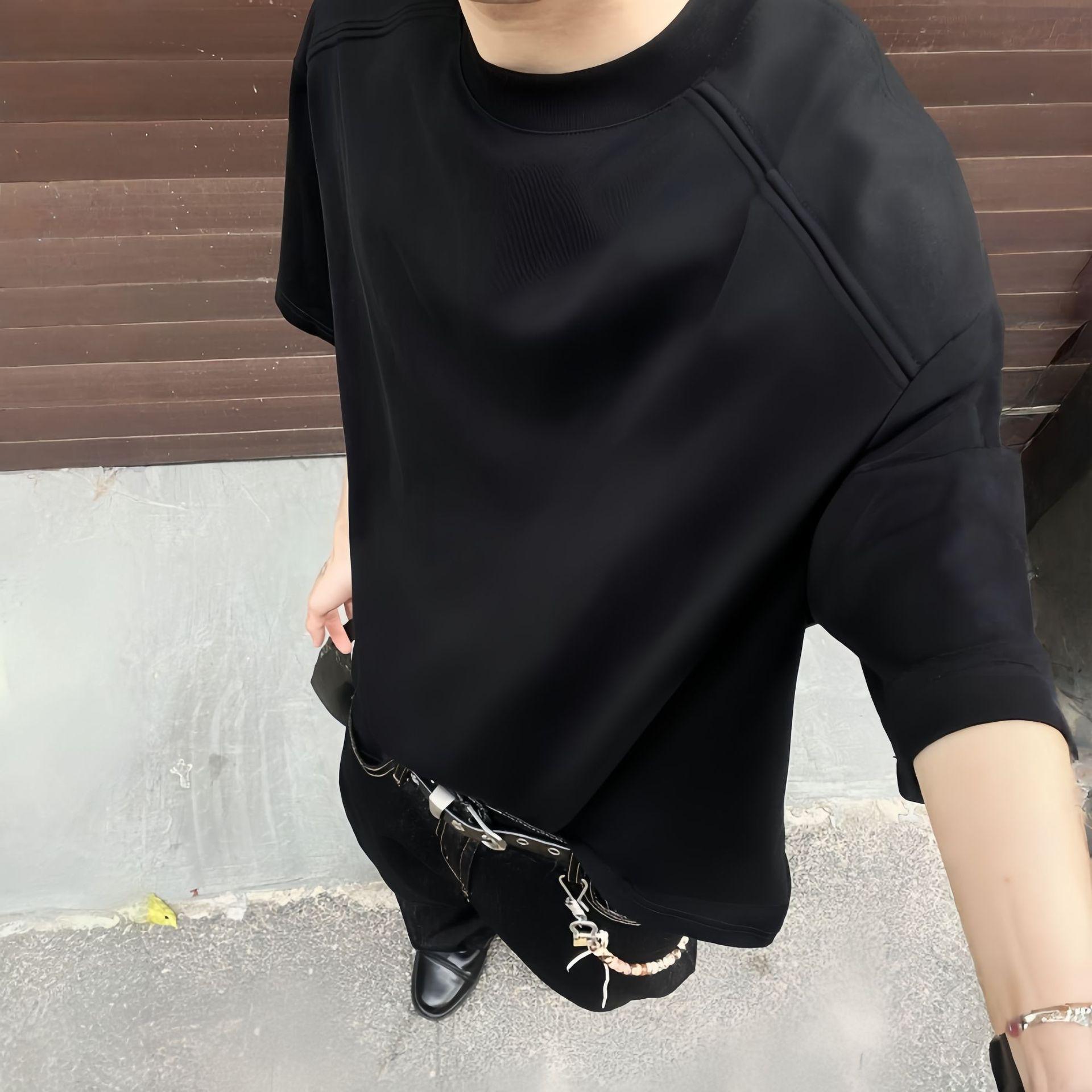 

Men s Heavyweight Boxy Fit Solid Color Short Sleeve Trendy T-shirt XL (131-150 lbs)