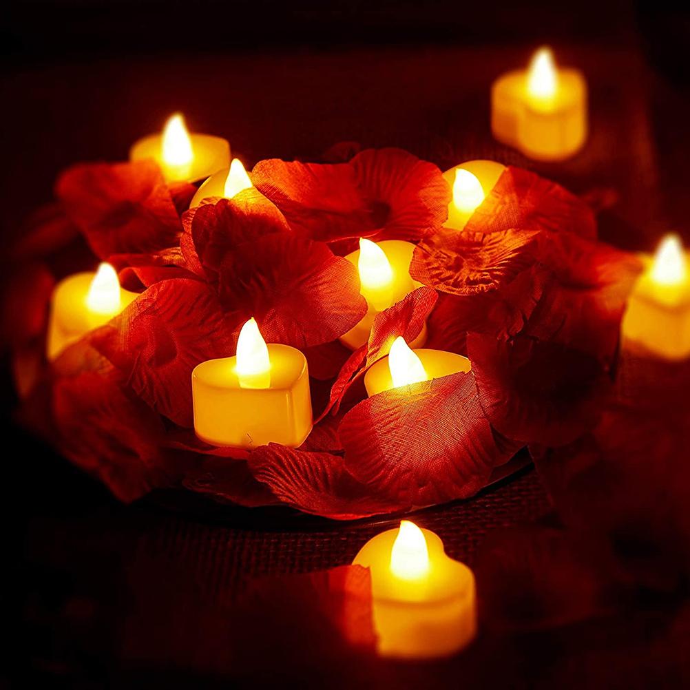 24 Pcs Heart Shape LED Candles Tea Light Romantic Love LED Candles for Valentine S Day Wedding