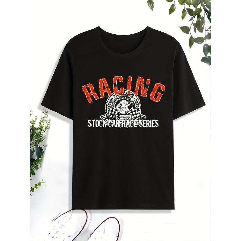 Men s Fashion Casual Printed Short Sleeve S чёрный