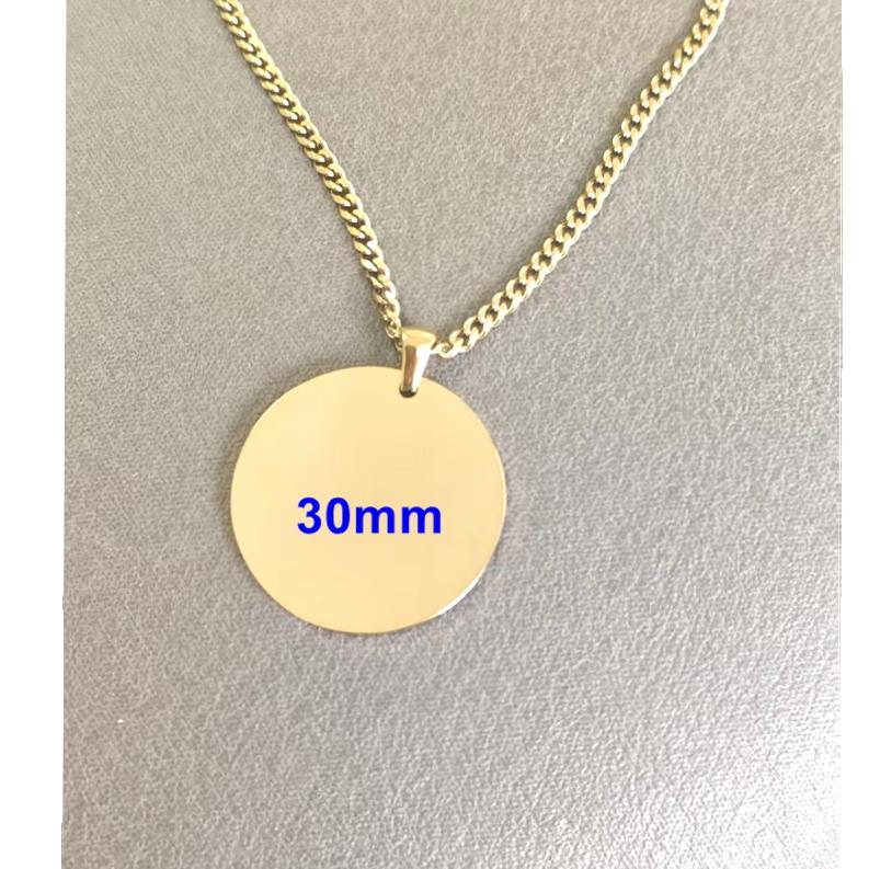10pcs Mirror Polish Stainless Steel Round Blank Pendant Necklace Minimalist Zircon Men's and Women's Necklace Zircon Gift