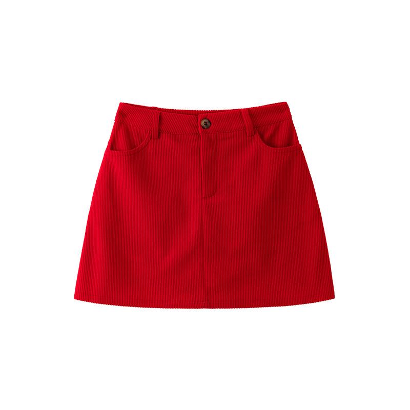

Women s High Waist Corduroy A-Line Mini Skirt - Anti-Exposure, Petite Fit, Early Autumn 2025 Collection Double Extra Large