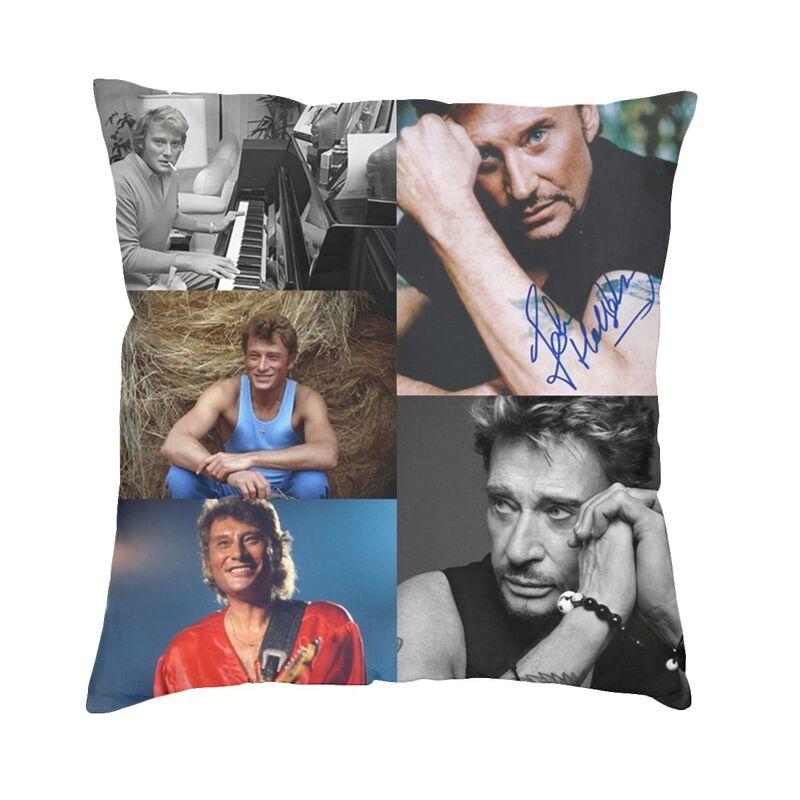 

French Rock Singer Johnny Hallyday Pillow Case xcm Home Decor Fashion Outdoor Cushions Square Pillowcase 30x30cm