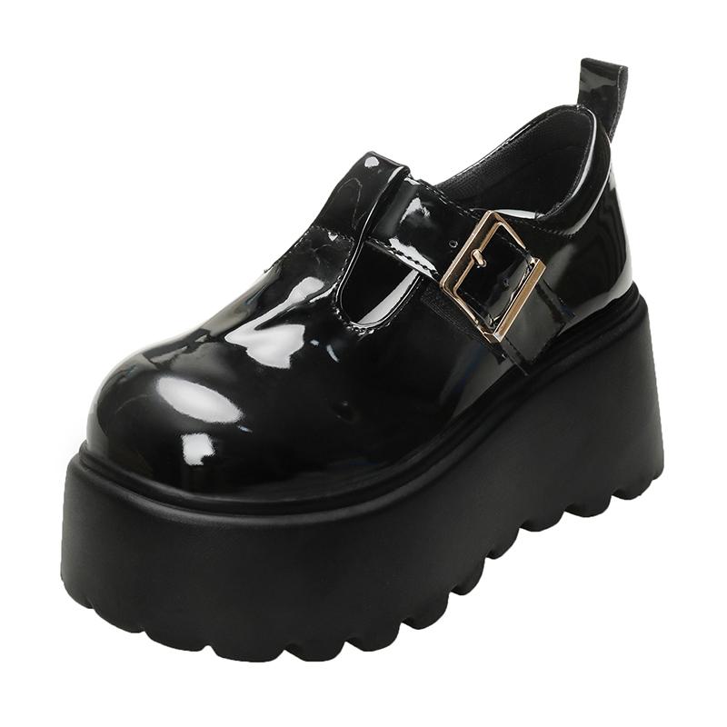 Fashion Patent Leather Spring Motorcycle Chelsea Boots Pumps Knee High Fashion Punk Ankle Platform Fashion Women Autumn Shoes