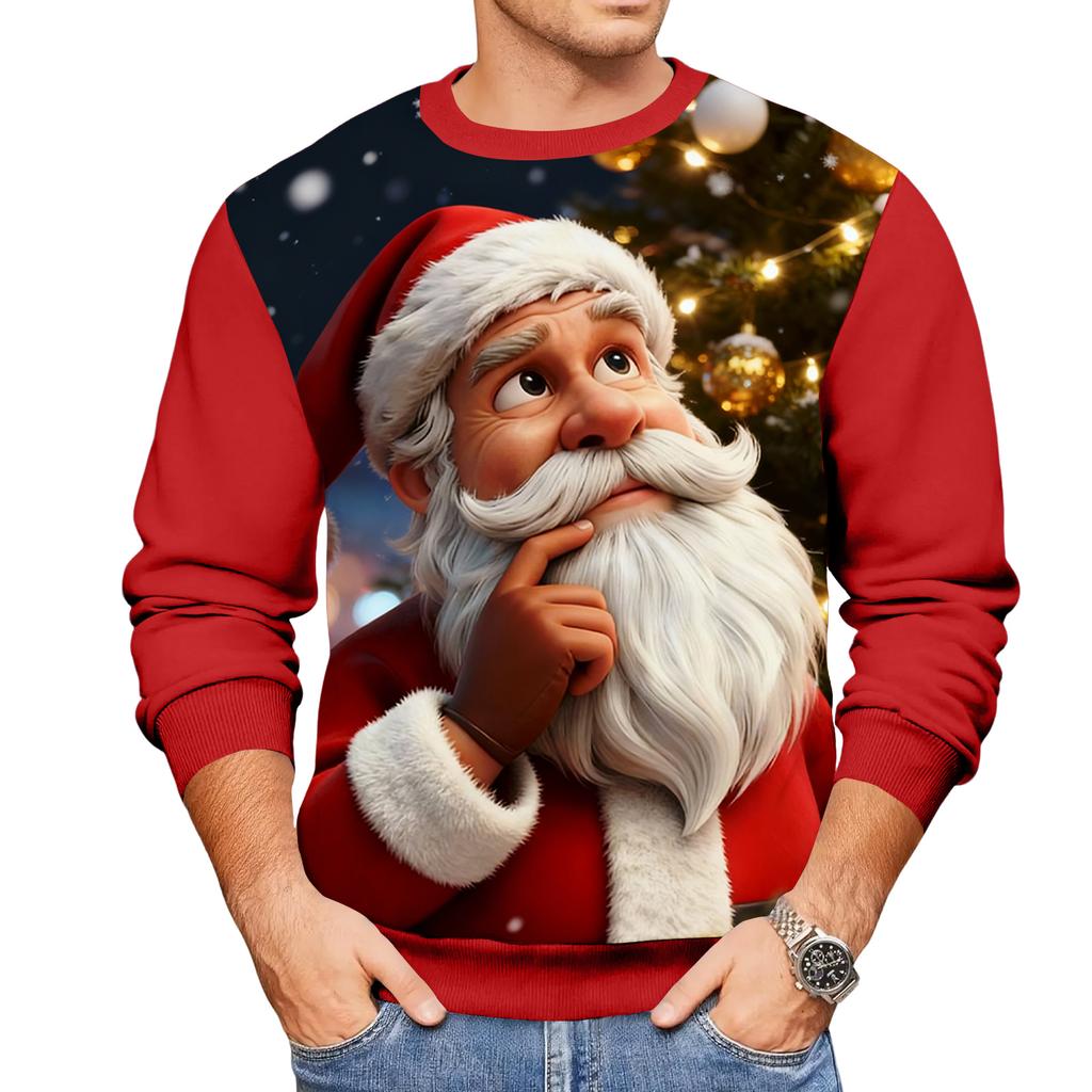 Christmas Print Loose Men's Hoodie