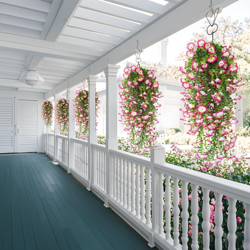 4pcs Artificial Hanging Trumpet Flowers -Outdoor Indoor Doorstep , Festive Home Accents, Floral Display Durable Flower Vines