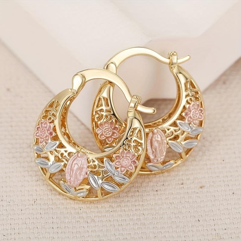 Modischer und minimalistischer Stil Ausgeschnittene Form Kreisförmiger Hänger Ohrhänger Schmuck Geschenk 1 Paar