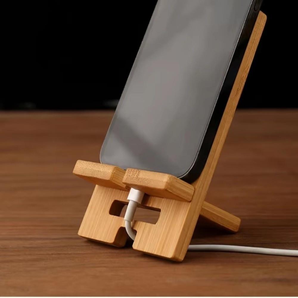Wooden Mobile Phone Stand Multi-functional Phone Charging Stand Lazy Bracket  For Home/Office