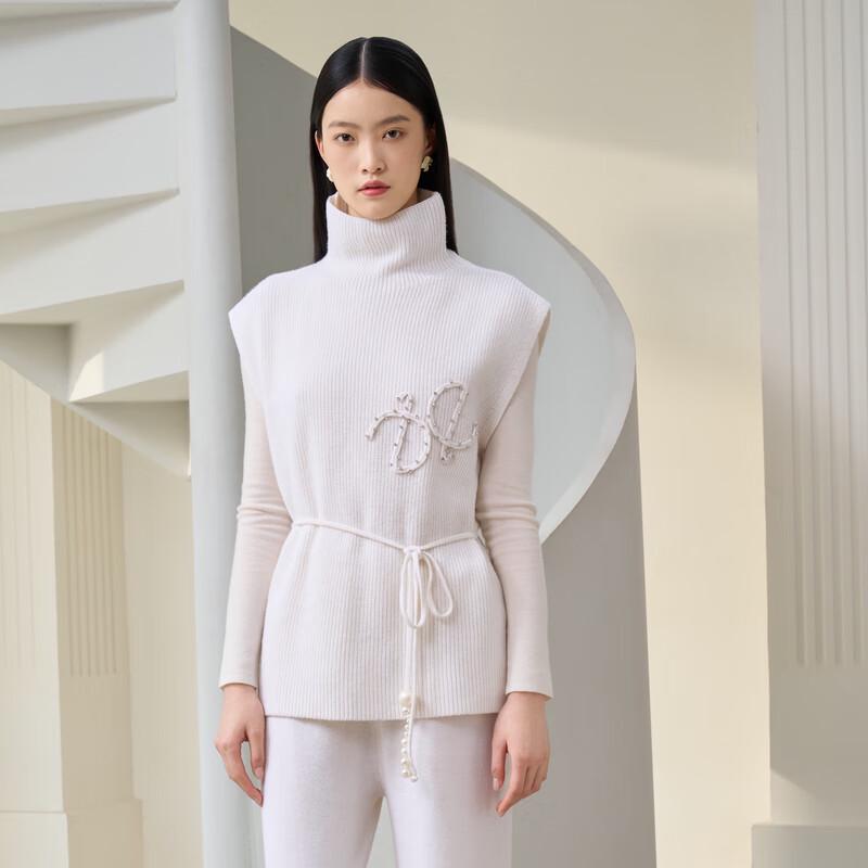 

ELLASSAY Women s Turtleneck Sleeveless Tie-Waist Knit Top M