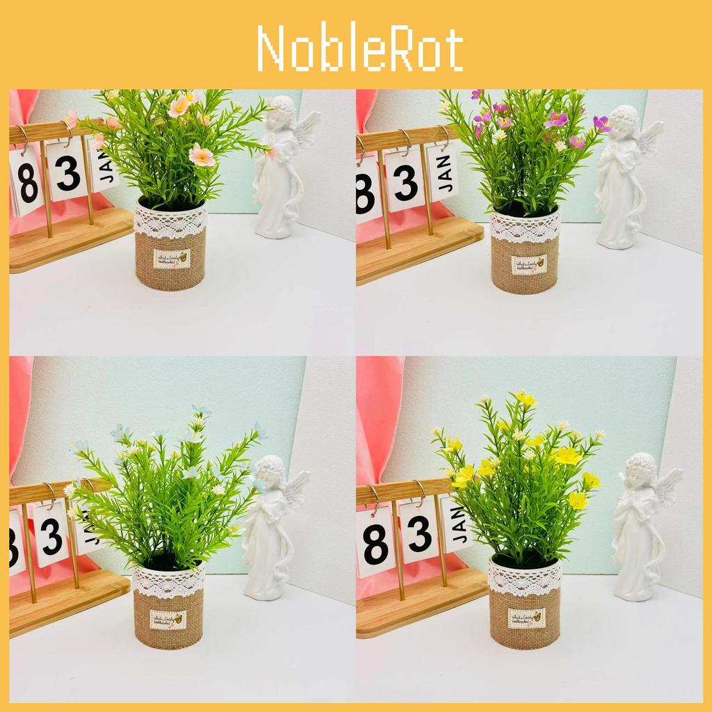 Perennis Bellis Potted Plant Linen Flower Pot For Hotel Dining Room Decoration