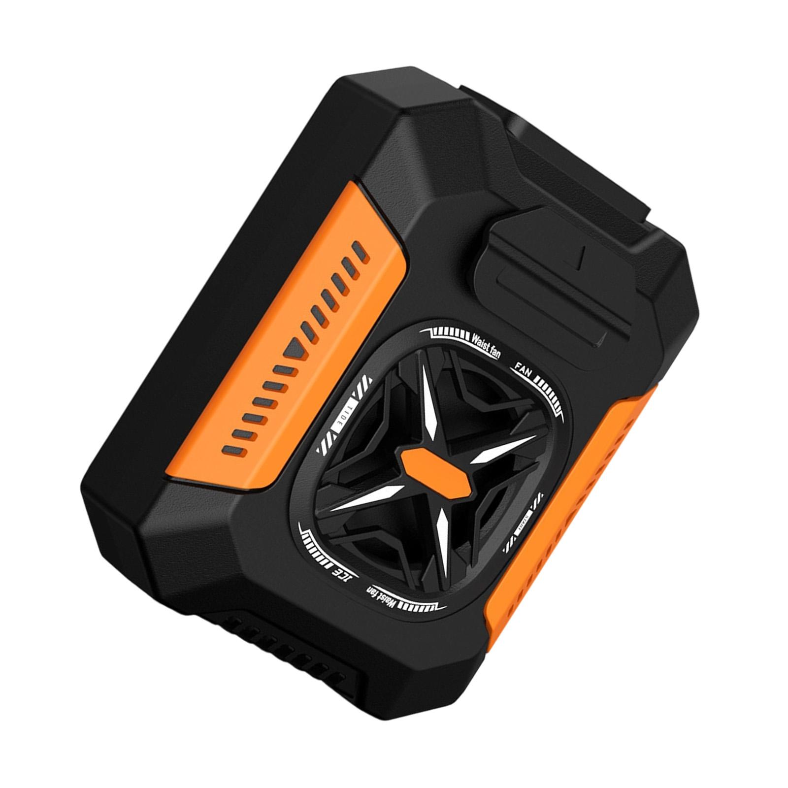 

Вентилятор на пояс 5000 мАч, перезаряжаемый, подвесной вентилятор на шею с сильным воздушным потоком, светодиод высокой яркости для работы на открытом воздухе оранжевый