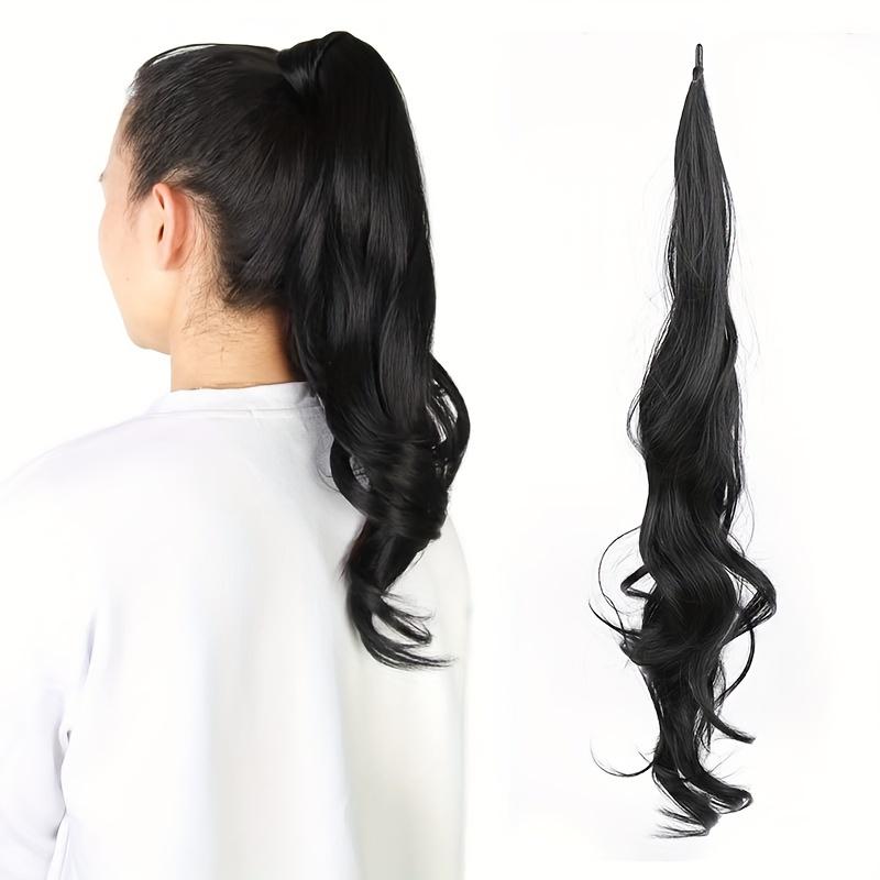 

Парик с конским хвостом для девочек, длинная вьющаяся коса с хвостом, волшебная палочка, длинная вьющаяся коса с хвостом, естественная и удобная