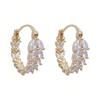 1 Pair of Vintage Wheat Leaf Earrings for Ladies | Shining Bezel | Elegant Daily and Party Jewelry Gifts for Her