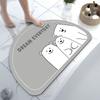 Diatom Mud Bathroom Cartoon Door Mat, Water Absorption and Non-slip Toilet Quick-drying Toilet Semicircular Door Mat Is Simple