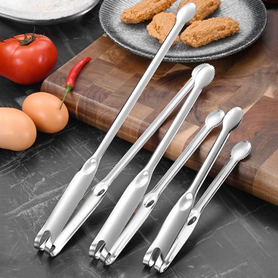 Stainless Steel Food Tongs for Buffet BBQ Long Handle Non-Slip Food Clips Rust-Proof Dishwasher Safe Kitchen Utensils for Seafood Bread Vegetables