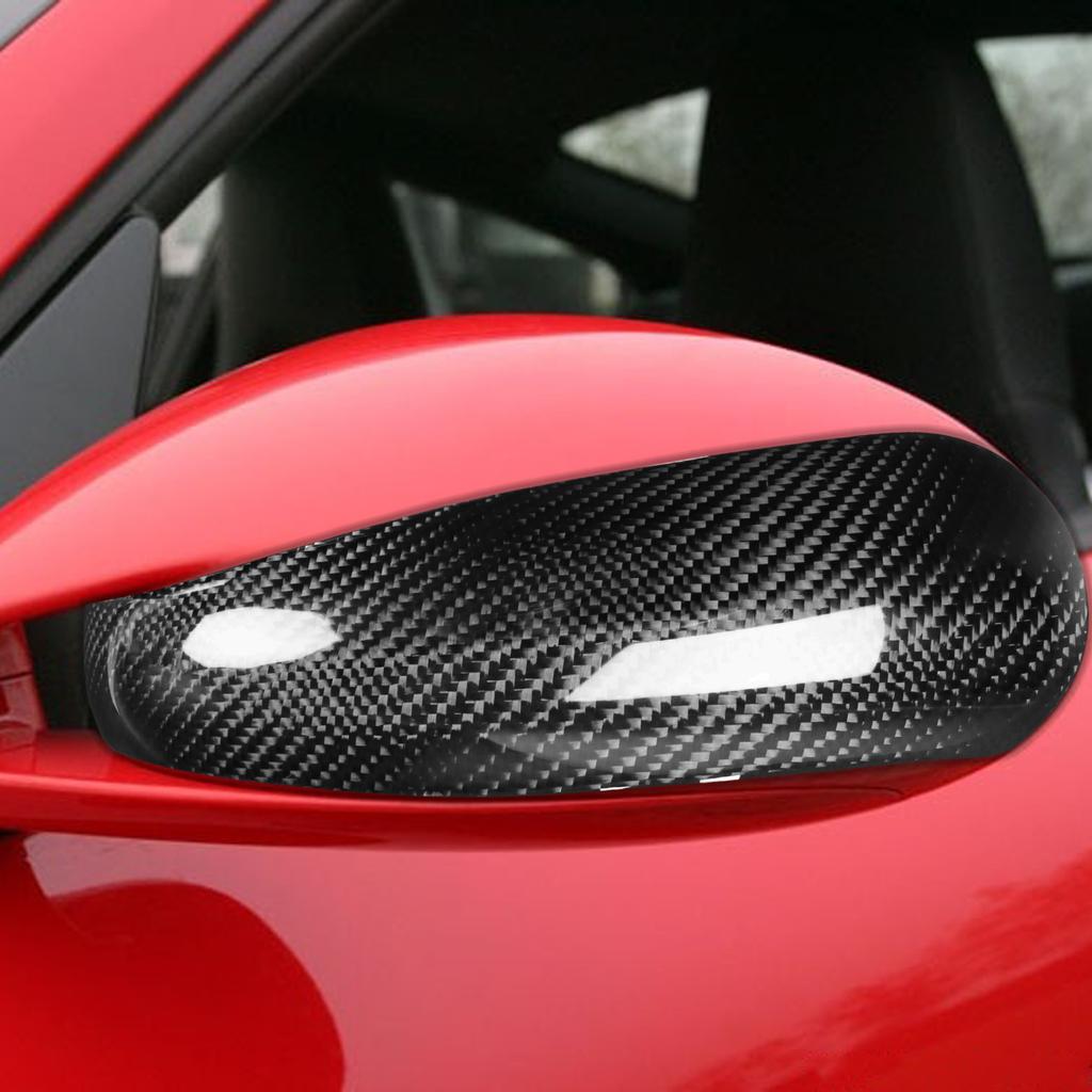 2Pcs Rearview Mirror Cover Add-On Carbon Fiber Cap Fit For Porsche 911 (997.1) 2005-2008