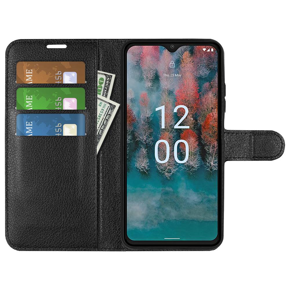 For Nokia C12 4G/C12 Pro/C12 Plus Wallet Litchi Texture Phone Case Anti-Scratch Stand PU Leather Protective Cover