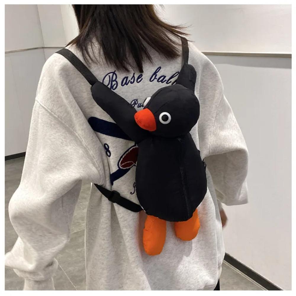 Women Cute Penguin doll shoulder bag girl plush Backpack 2024 new cartoon bag