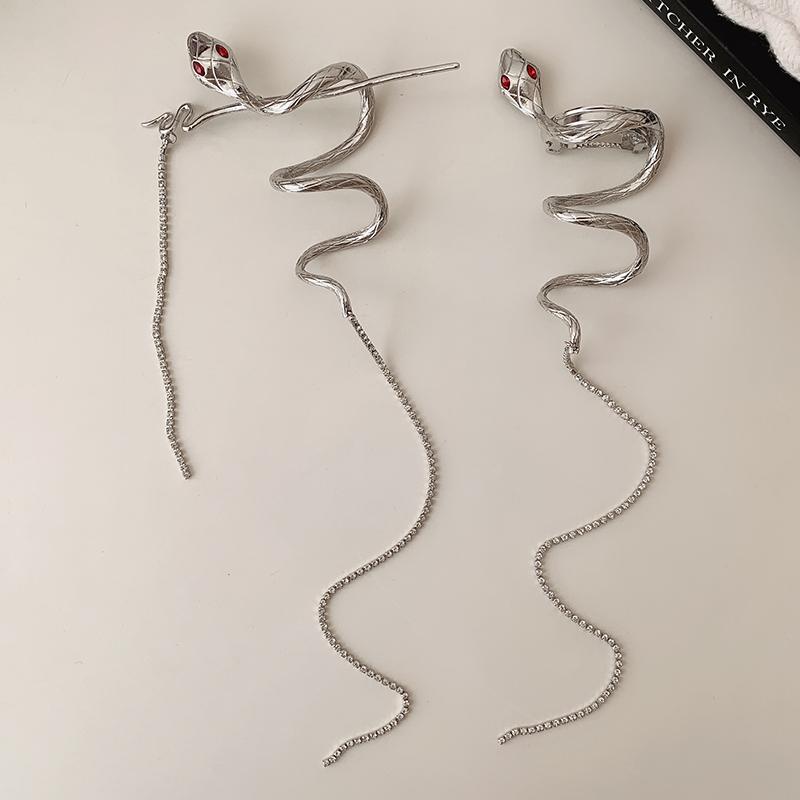 Snake Hairpin Hair Stick Winding Twine Warp Long Tassel Snake Hair Punk Style Hairpin Chinese  Headwear