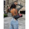 Damen Slim Top Langarmshirts Basic Crop Tops Ausgehmode Einfarbig Rundhals Layer Slim Fit Tops