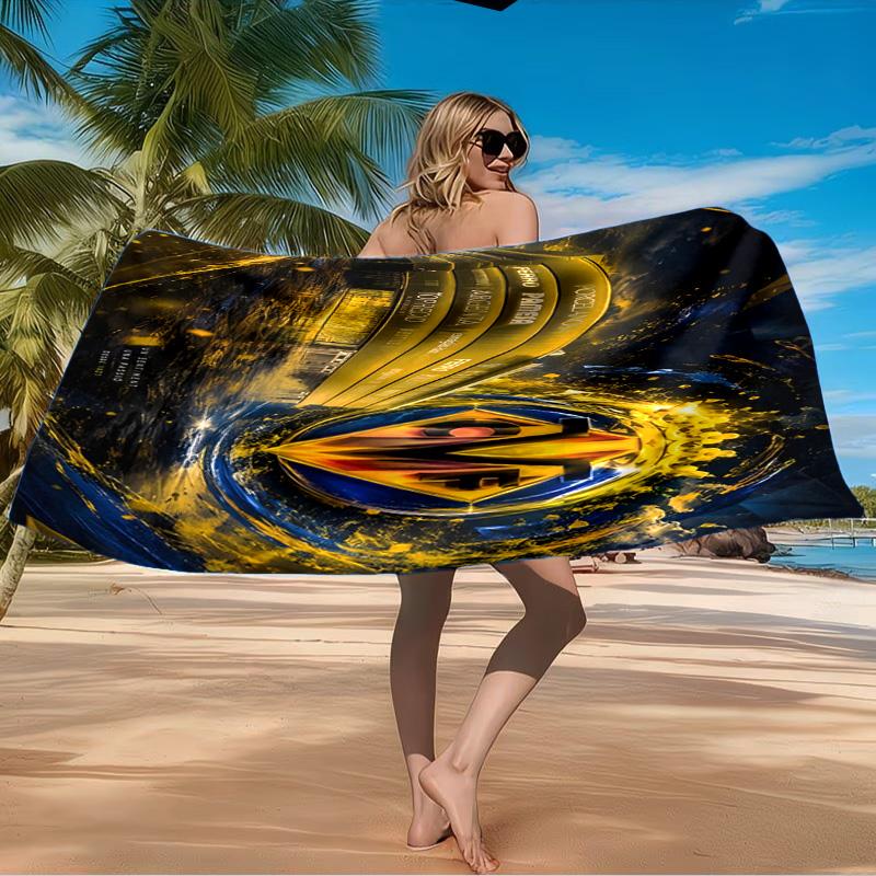 Club Vill-arreal Crest Design Beach Towel Microfiber Beach Towel, Lightweight and Quick-Dry, for Summer Travel, Swimming Pool Fan Birthday Gift