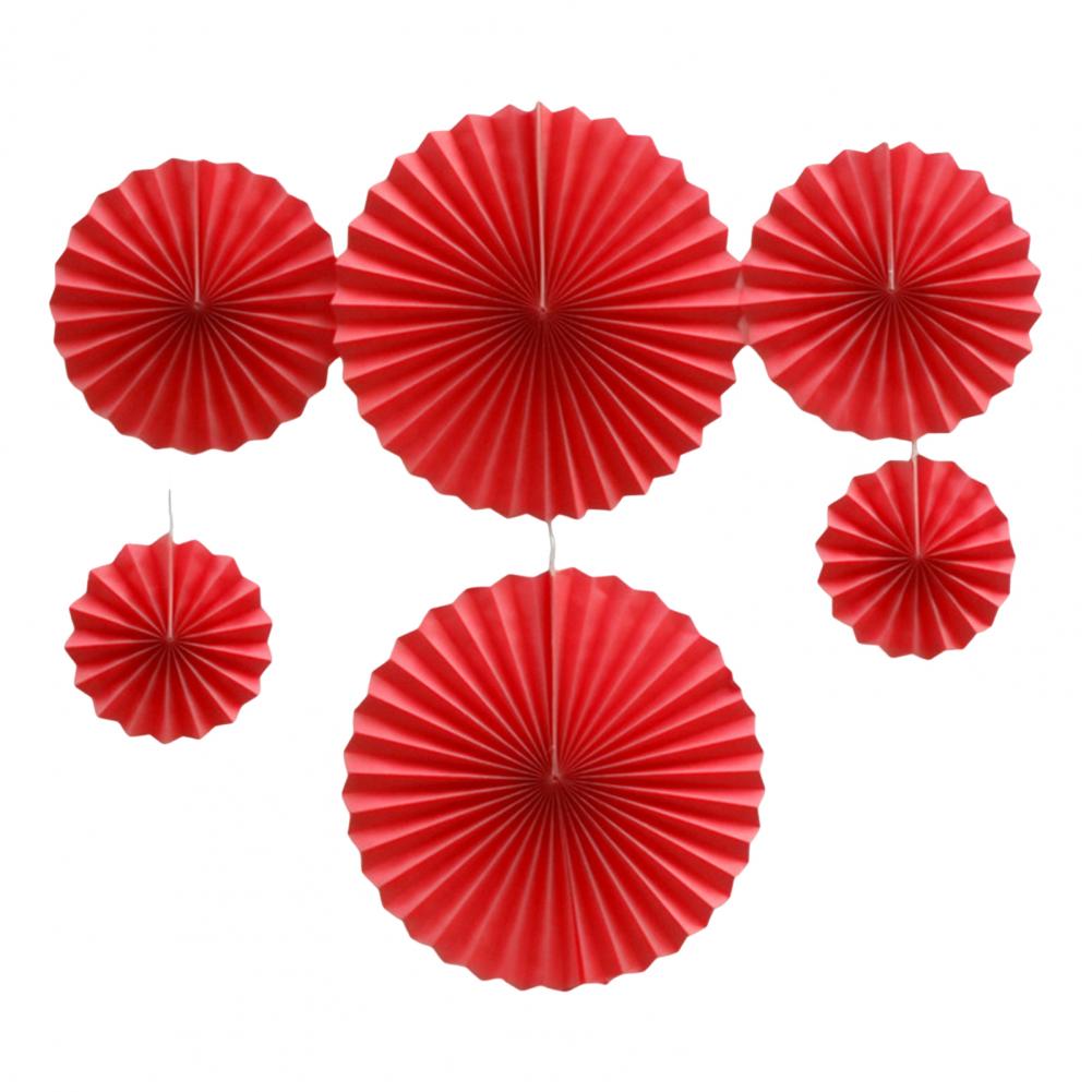 6Pcs Tissue Paper Lantern/Pom Poms Flower/Rosette Fans Paper Fan Wall Decoration Background Ceiling Hanging Ornaments