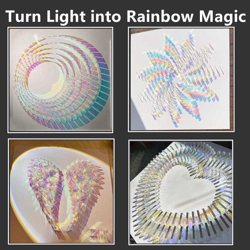 50Pcs Mini Radiant Acrylic Sheets Square Iridescent Acrylic Holographic Acrylic Home Decoration