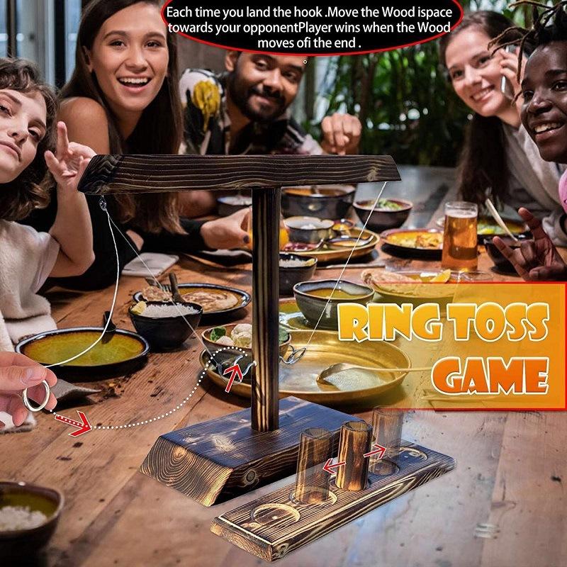 Non-Toxic Family Party Toy Fast-Paced Bar Drinking Ring Toss Game Adult Children Interactive Double Battle Throwing Home Board Game