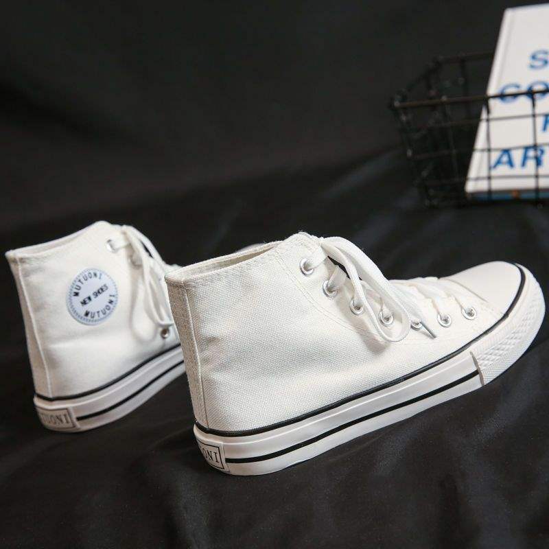 High-top Canvas Shoes Women's Velvet Korean Version Versatile 2025 Winter Warm Two Cotton Shoes Hyunya Wind Student Flat Baseplate Shoes