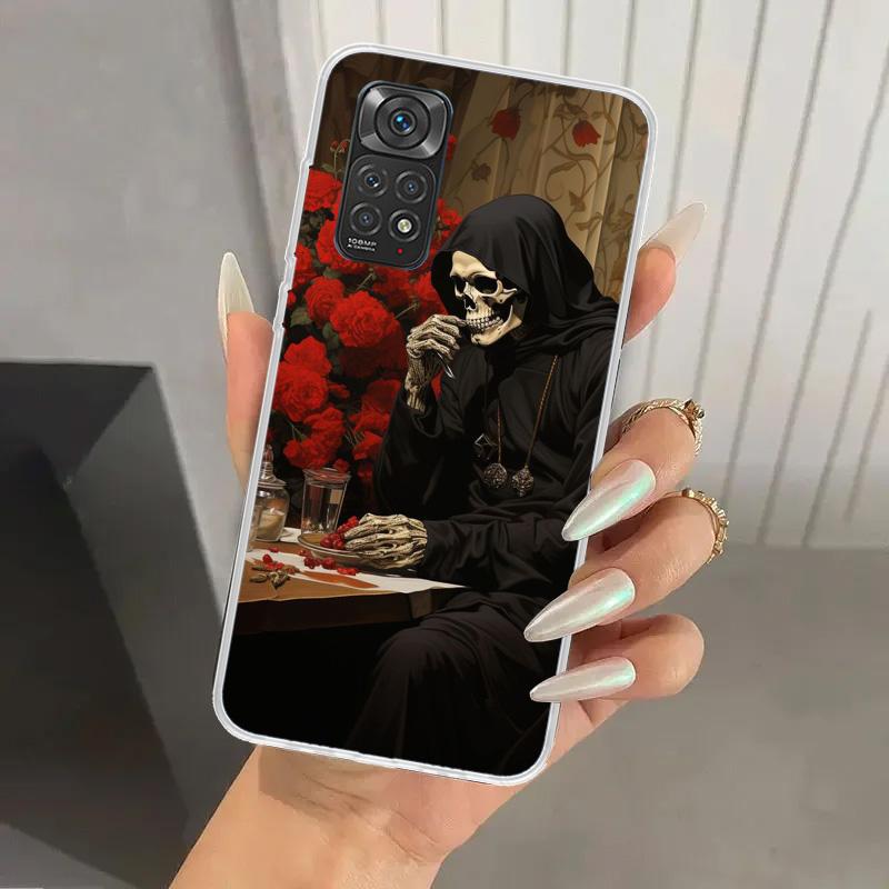 Reaper Skull Skeleton Gun Phone Case for Xiaomi Redmi Note 15 14 14S 13 12S 12 Pro 11S 11 Plus 11T 11E 10S Soft Funda Print Shel