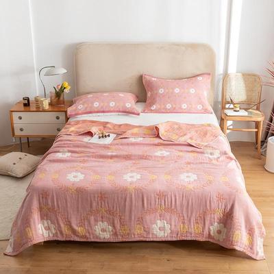 Blumenwind Baumwolle Vierlagige Mullwindel Decke Klassische Baumwollfaden Decke Sommer Kühl Freizeitdecke Dünne Decke