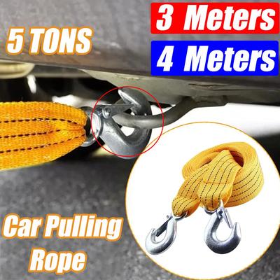 Universal Car Motorcycle Nylon Tow Rope Multi-sized Yellow Cars Motorbike Outdoor Thickened Emergency Tie-down Straps Auto Parts