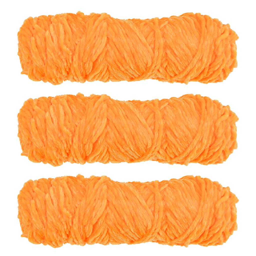 3 Skeins Chenille Yarn Soft Blanket Yarn Polyester Velvet Fancy Fluffy Yarn Knitting for Crochet Weaving Scarf, White