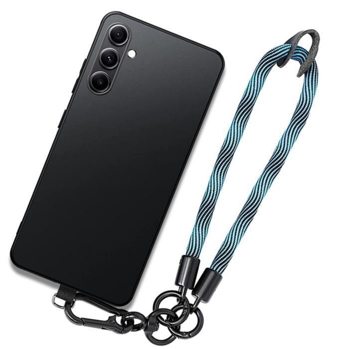 Coque de protection - BOOLING - pour Samsung Galaxy A14 4G-5G - Silicone hybride - Antichoc - Bracelet détachable bleu