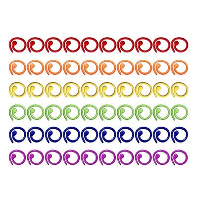 Colorful Spiral Metal Stitch Markers for Knitting & Crochet Projects