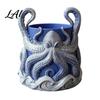 Fantasy Style Plant Container 3D Printed Octopus Planter with Tray Unique Marine-Inspired Succulents Pot Novelty Sea Monsters Decor Pot Drainage