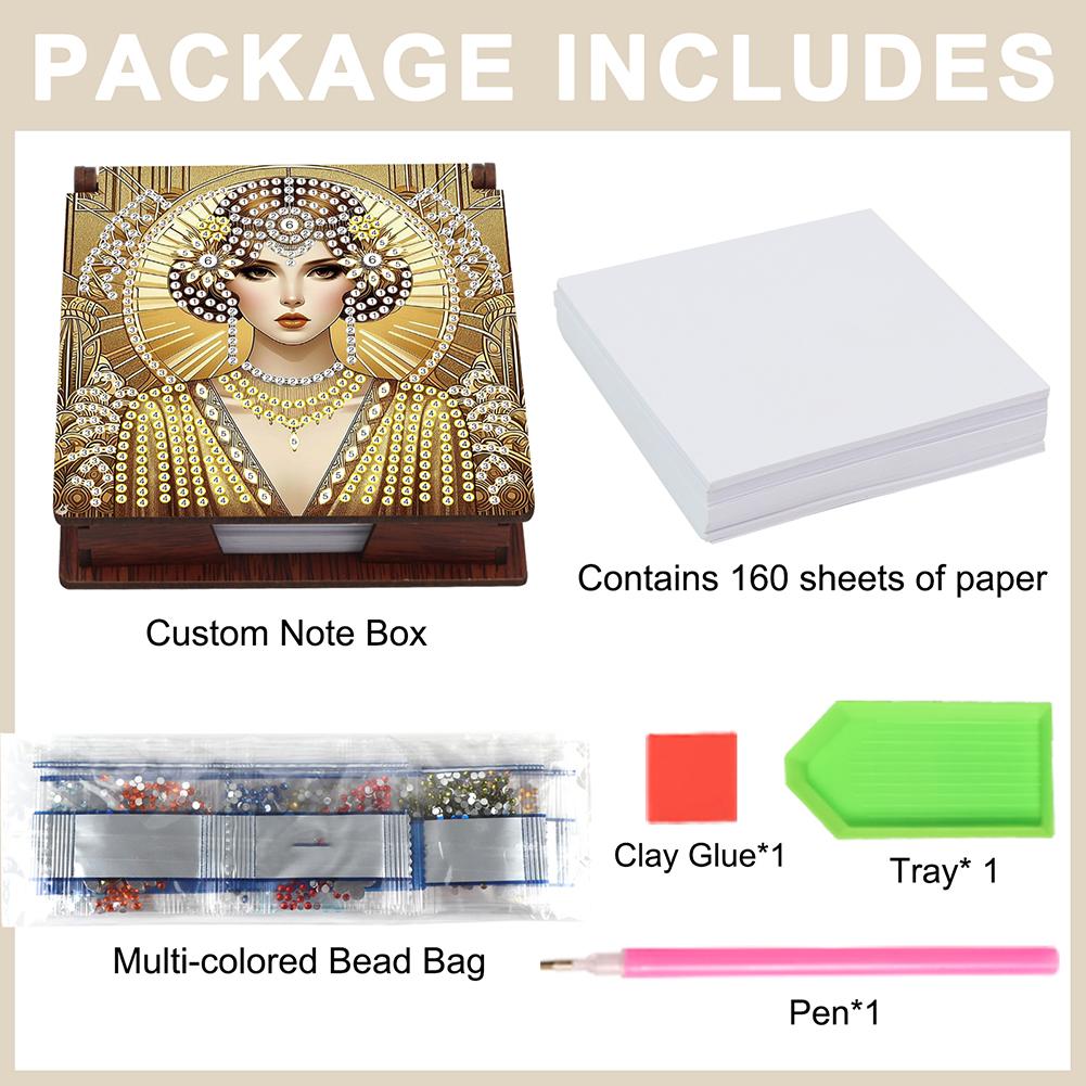 High Heels Diamond Art Note Box Contains 160 Sheets of Paper Gem Art Sticky Note Holder Gem Painting Memo Pad Holder Mosaic Kit