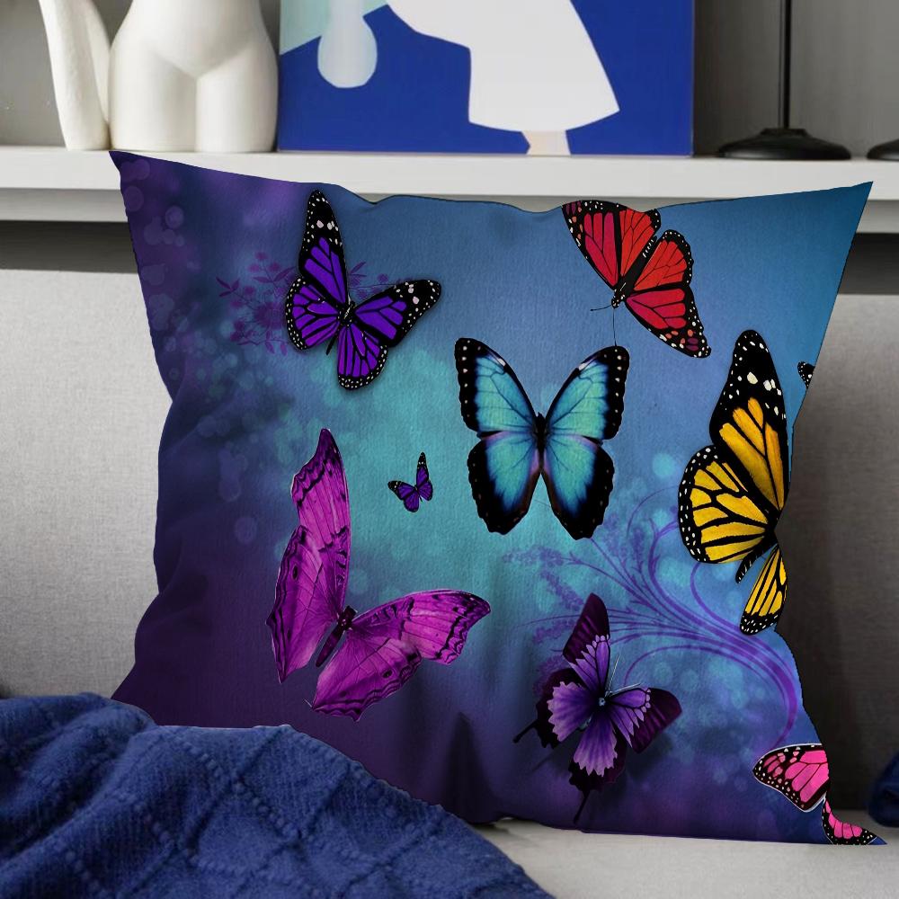 Butterfly Cushion Cover Car Throw Pillow Case For Sofa Car Christmas Gift 40x40cm 45x45cm