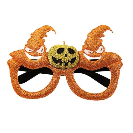 Durable Lightweight Festive Frames Halloween Pumpkin Glasses, Funny Eyewear for Kids Adults, Spooky Party Cute Ghost Eyeglass Photo Booth Props, Trick
