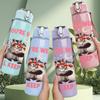 1PC You Are Weird Cat Quote 750ml Color Plastic Sports Water Bottle Leakproof Flip Straw Lid Suitable for Sports Office Home Use