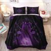 Mysterious Black Cat Duvet Set Gothic Black Cat Bedding Set Full Size Three-Piece Set