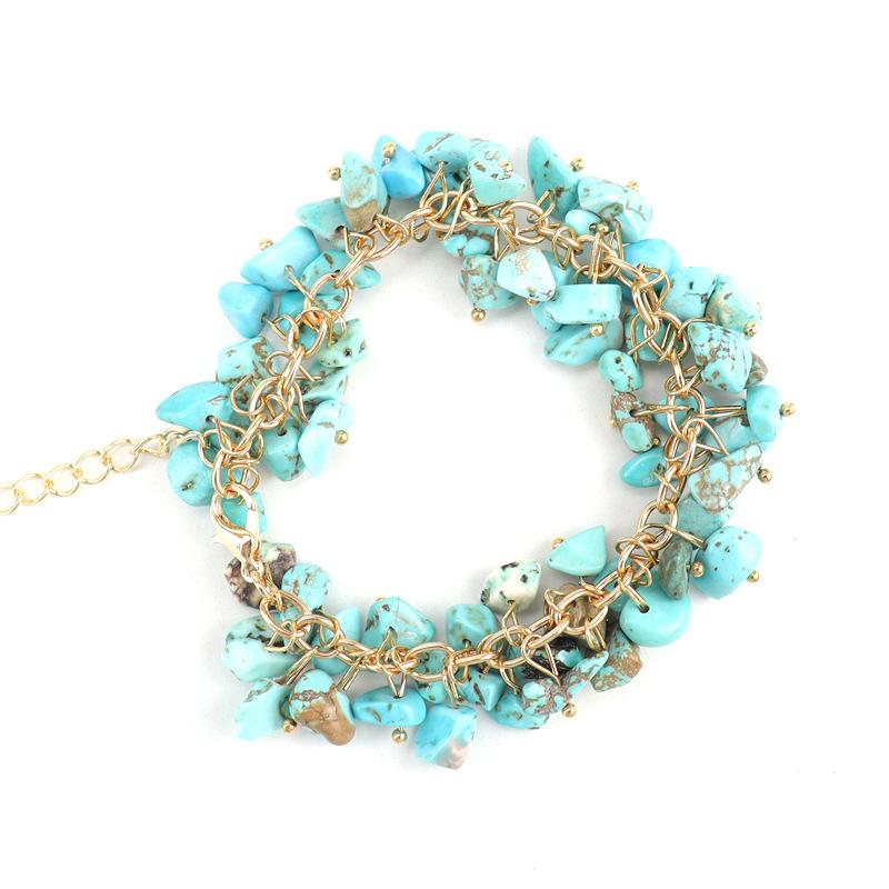 Bohemian Natural Gravel Crystal Bracelet Fashion Versatile Bracelet Multicolor B37