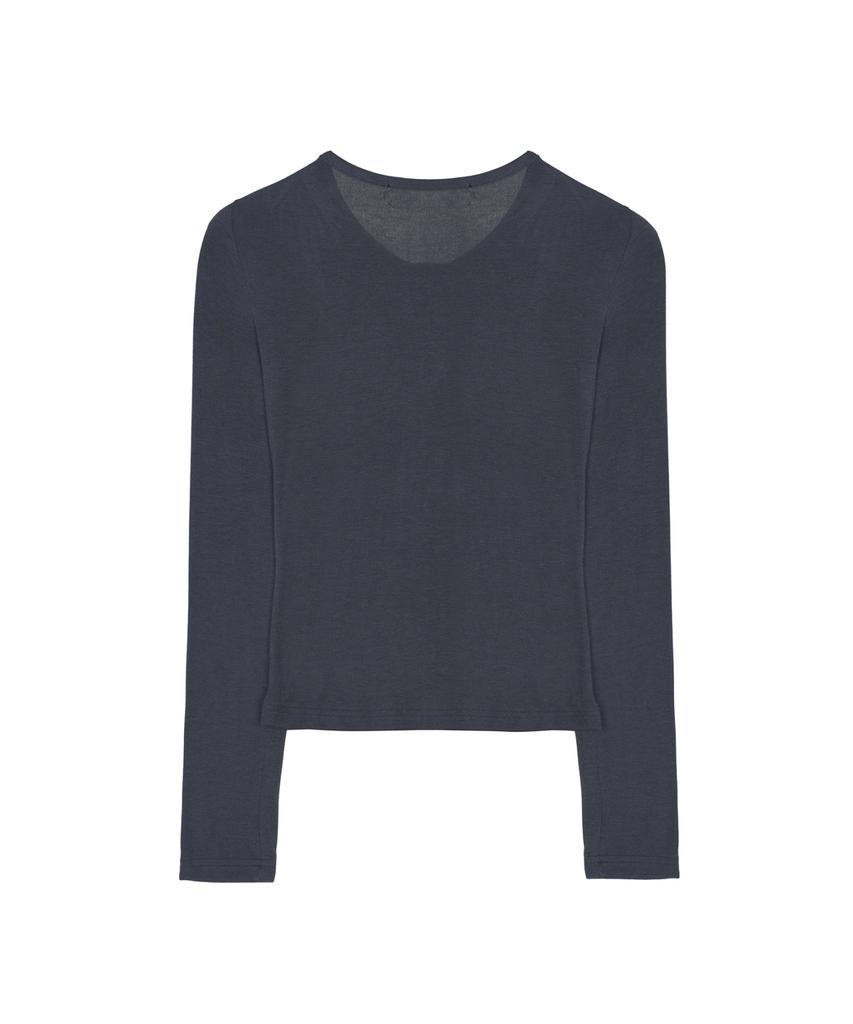 Nigaennikol Button Henley Neck Top_Charcoal