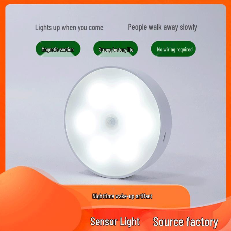 Wireless LED Infrared Sensor Night Light: Rechargeable Magnetic Bedside Lamp