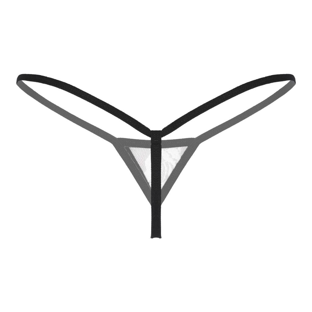 Womens See Through Lace Micro Thongs G-String Low Waist Elastic Waistband T-Back Lingerie Underwear