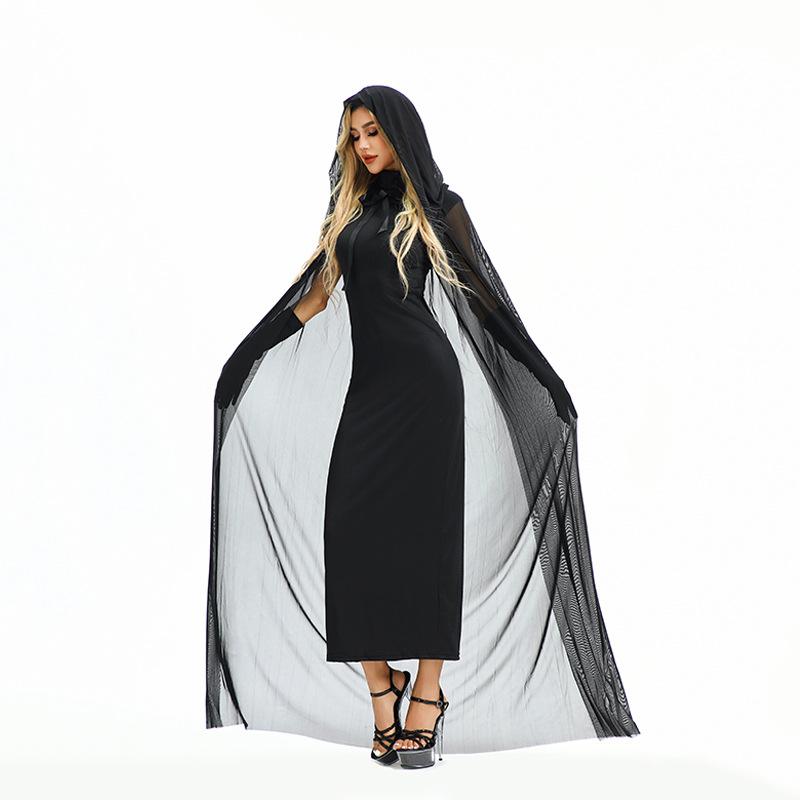 Halloween Costume Vampire European American Sexy Hottie Skinny Robe Witch Medieval Shawl Cape Dress