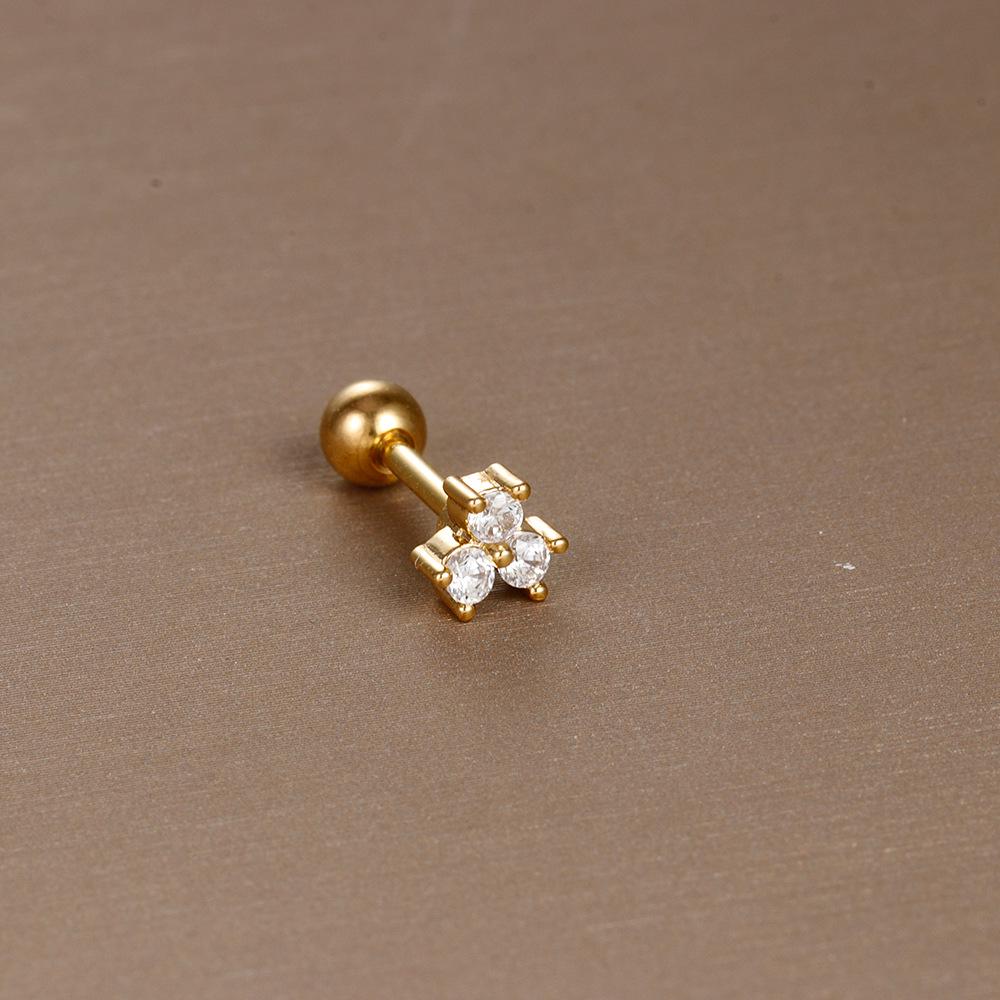 

Стильные серьги-гвоздики из нержавеющей стали с шариковым винтом из циркония для женщин