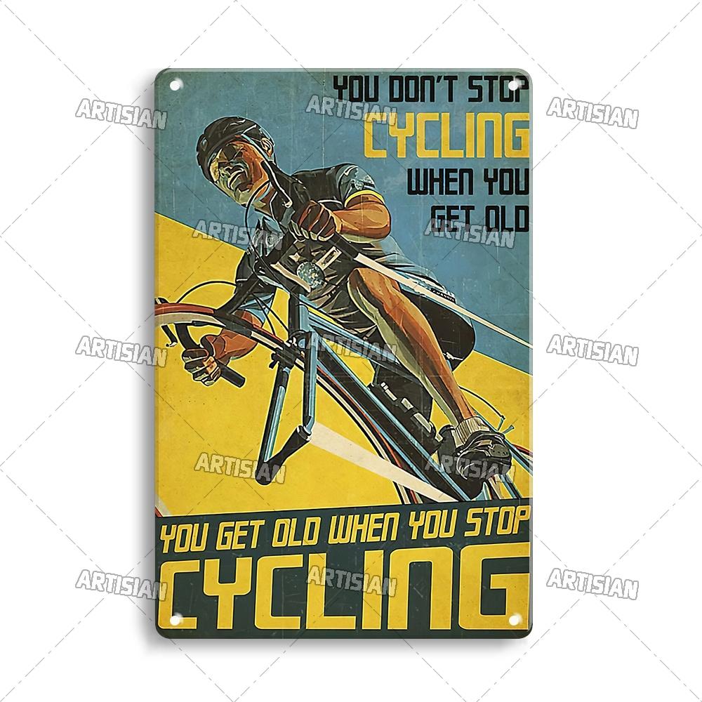Artisian Cycling Metal Sign Bicycle Tin Poster Bike Decorative Plate Wall Decor Garage Bar Pub Club Hotel Cafe Kitchen Home